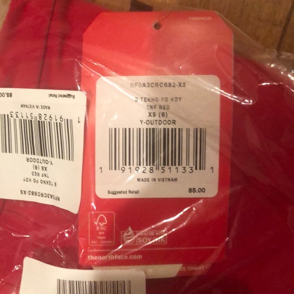 The North Face Tekno Red FlashDry Hoodie XS - Picture 8 of 8